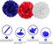 Red, Blue and White Paper Pom Poms Decorations for 4th Fourth of July(12pcs)